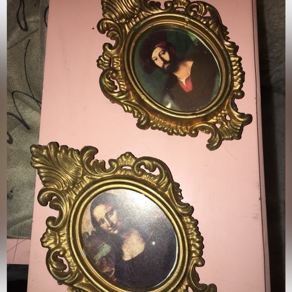 Leonardo Da Vinci Gold Frame Small Pictures, Mona Lisa, Leonardo, 3.5” - Picture 3 of 5